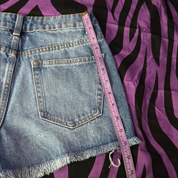 No Boundaries Blue Jean Shorts Distressed High-Waisted - Picture 5 of 9